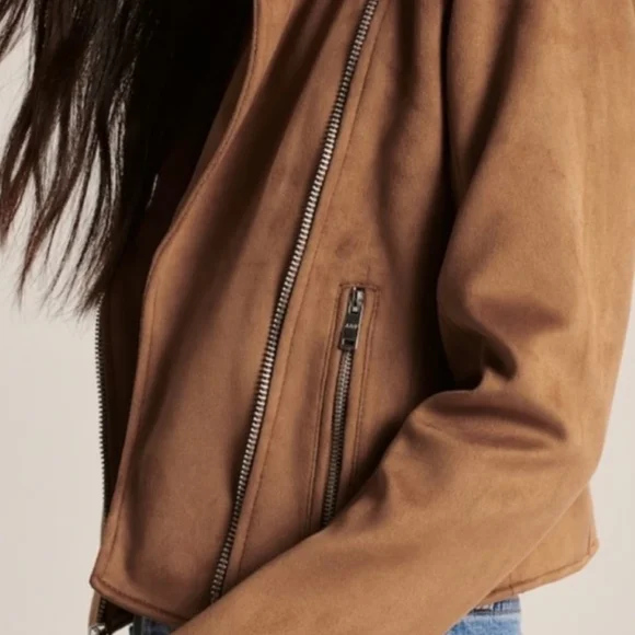 Abercrombie & Fitch Brown Leather Jacket - Picture 3 of 4